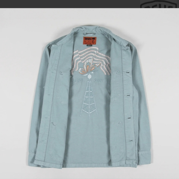 Closet Sale! Deus Ex Machina Jethro Work Shirt Mineral Blue small - Picture 1 of 3